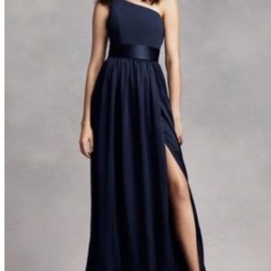One shoulder Vera wang midnight blue dress